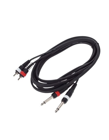 Cavo 2 spina RCA - 2 spina jack mono 6,35 - 1,5m